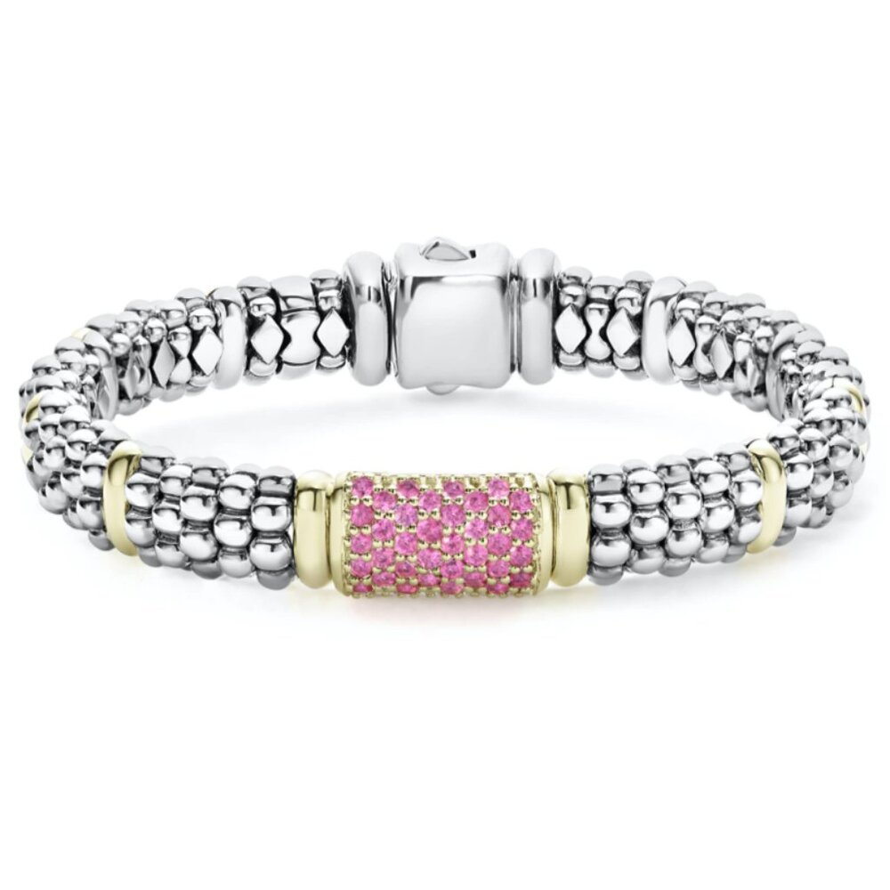 Pink Sapphire Caviar Bracelet | 9mm from Lagos Sz 7
